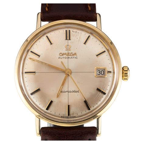 omega gold mens watch|14k gold omega men's watch.